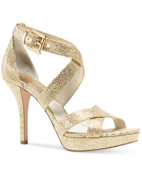 michael kors gold platform|Michael Kors platform shoes for women.